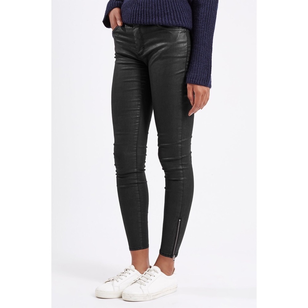 Topshop Moto Coated Leigh Jeans
